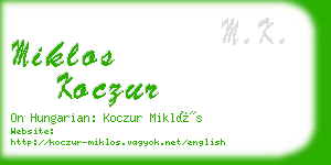 miklos koczur business card